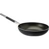 Baldassare Agnelli Agnelli pots ALSC111BSSPIC32 Alblack High Countertop in alluminio, nero, spessore 3 mm, fondo a induzione da 8 mm, con manico tubolare in acciaio inossidabile «Cool», 32 cm