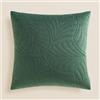 ROOM99 Feel 45 x 45 cm, federa decorativa per cuscino decorativo, stile moderno, camera da letto, soggiorno, velluto, colore verde scuro, 1 pezzo