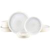 CreaTable, 25394, serie Yuki Weiss, set di stoviglie da 12 pezzi, per 4 persone, set di piatti in gres porcellanato, lavabili in lavastoviglie e adatti al microonde, made in Portogallo