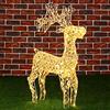 Bakaji Renna Natalizia Luminosa 3D in Perline Cristalli Acrilici Riflettenti 100 Luci LED Bianco Caldo Renne Luminose Da Giardino Addobbi Natale Altezza 70 cm
