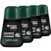GARNIER DEO ROLL ON MEN MAGNETIUM ULTRA DRY 72H 50ML PACK OF 4