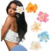 GlimmerStyle Glimmer Style 4 x Fermagli per capelli con fiori hawaiani per donne, 8,9 cm, fermagli tropicali artificiali, clip a forma di artiglio di ibisco, vacanze al mare, feste, gioielli boho per capelli per
