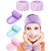 KRVNTH Fasce Capelli Donna e Polsini Skincare 5 Pezzi, Microfibra Ultra Morbida Anti-Goccia per Lavaggio Viso, Trucco, Spa & Sport