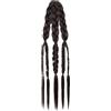 RUNRAYAY Estensioni per capi stile vichingo per uomo, treccia a coda di cavallo a clip artigianale da 14 pollici, accessorio per capelli stile vichingo e rinascimentale per costume - Marrone scuro