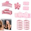 Caldamn Set di 16 spugne per capelli, per il trucco, colore: rosa | Fascia per il polso, 3 mollette per capelli, 10 elastici per capelli, set per yoga, sport, doccia, cura dei capelli