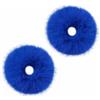 Lusofie 2 Pezzi Corda per Capelli Blu Scuro Pompon Fascia Peluche Scrunchie Finto Coniglio Capelli Bolla Elastico Bambino Fascia Coda di Cavallo Ragazze Accessori