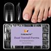 TOROKOM Unghie Finte Nail System Dual ToeNail Form, 300 PCS Matte Riutilizzabili Pedi Dual Form Kit Lunghe Quadrate Nail Form Acrilico Tips Unghi Strumenti (300PCS Oval Square)
