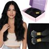 Fshine Extension Nano Ring Capelli Veri Remy 50g 45cm Nero, Capelli Lisci | Extension Capelli Veri con Nano Ring, Nano Anelli per Distribuzione Regolabile, Tocco Morbido, Più Volume, Per Uso Quotidiano