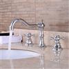 ZYCDP Miscelatore Lavabo Bagno 3 Fori Rubinetto Lavabo Con Maniglie a Croce Rubinetto Lavabo Acqua Fredda e Calda Ottone, Cromo