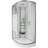 HOME DELUXE - doccia a vapore BIANCO PERLA - dimensioni 120 x 80 cm destra - inclusa funzione vapore, doccia a pioggia, radio e accessori I doccia già pronta, doccia, tempio doccia