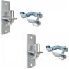 SENRISE Cerniera per cancello da parete, resistente, in metallo, per ingressi di piante industriali, grandi porte di magazzino, porte arrotolabili commerciali (argento, set, 2)
