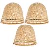 Operitacx 3 Pezzi Paralume in Bambù Intrecciato Rotondo Vintage per Lampada | Abat Jour Vintage, Paralumi di Bambù Fatti a Mano, Luce Soffusa per Corridoi e Piccoli Spazi, Colore Kaki