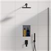 HAGO Set doccia fai da te, 20 x 30 cm, in acciaio inox spazzolato, senza cornice, montaggio a incasso