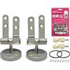 Generico Cerniere WC Universali in Acciaio Inox, Kit 2 Cerniere per Copriwater e Sedile WC, Fissaggio Completo con Tasselli Viti e Guarnizioni, Ricambio per Tavoletta Water