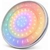 Topolenashop Soffione Doccia LED Cromoterapia Ø22 cm, Effetto Pioggia Rotondo RGB con 7 Colori Automatici Senza Batterie, Ultra Slim Cromato Attacco Universale 1/2 | 79904