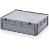 Auer Packaging Eurobehälter 80 x 60 x 23,5 mit Scharnierdeckel inkl. gratis Zollstock