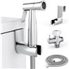 Purrfectzone Handheld bidet spruzzatore kit- pannolini set- tenuto in mano Shattaf attaccamento system- Premium in acciaio INOX e ottone t-adaptor- basso a spruzzo d' acqua, WC o parete opzione