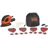 BLACK+DECKER Mouse Levigatrice compatta per dettagli da 55 W, BEW230BCA-QS | Inclusi 10 accessori, fogli abrasivi assortiti e borsa per il trasporto