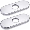 Halynor Piastra Copri Foro Rubinetto Ovale Inox 304 Rosetta 35mm Lavello 2 Pezzi | Superficie Galvanizzata, Finitura Spazzolata Opaca, Guarnizione in Schiuma, Montaggio Senza Attrezzi, Pannello 15cm