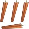 zcru004 Piedini per Mobili in Legno Gambe per Mobili Massello Ricambio Gambe Mobili in Legno per Divani Mobili Armadi con M6 Bullone e Piastra di Montaggio Colore Noce 4 Pezzi (20cm)