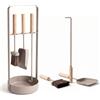 Livlig53 Set di attrezzi per il camino Livlig 3 pezzi, moderno, colore: Beige | Set di accessori per caminetto con attizzatoio, spazzola per camino e pala per la cenere, accessori per caminetto di design