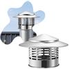 Plerile Copertura per Camino Acciaio Inox 304 Tappo di Sfiato per Tetto Comignolo | Cappello Antipioggia con Rete Tubo della Stufa a Legna Ventilazione Terminale Esterno(100mm)