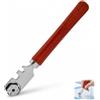 Sqylomk Taglierina vetro a 6 rotelle in carburo, strumento da taglio vetro professionale 135 mm per vetro da 2 a 5 mm, manico in legno antiscivolo, per specchio, mosaico, piastrelle di vetro, vetrate e fai da