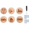 ED-Lumos Set di 6 manopole per armadio con auto e mongolfiere, termatici per auto per camera dei bambini, 3,5 x 2,8 cm, con viti