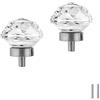 FEEIMOL 2 Pezzi Maniglie per Armadietti in Cristallo Maniglia per Mobile Pomelli di Cristallo Trasparenti Strass Maniglia per Porta Maniglie per Cassetti Portelli di Armadi Tirare30mm