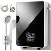 VeftBltrem Scaldacqua istantaneo da 6000 W, 230 V, mini scaldabagno elettrico da cucina in 3 secondi, con indicatore della temperatura a LED, regolazione della temperatura 30-55 °C, protezione dell'acqua IPX4