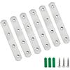 Flomore (6 pezzi) 130 x 20 x 3 mm, staffe di montaggio piatte e dritte in acciaio inox, staffe di montaggio con viti autofilettanti in acciaio inox, per mobili in legno