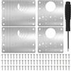 LuoJinZisy 10 Pz Kit Riparazione Cerniera per Ante Cucina | 9x9cm Piastre di kit riparazione cerniere per legno in acciaio inox,piastre per cerniere ante,mobili,armadio cucina,con viti