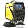 Bestschweissen.de Magnum THF 238 PRO LCD v2 WIG Saldatrice ad inverter professionale in alluminio 200 A con accensione HF, funzione pulse, 9 forme d'onda e display a colori, con bruciatore SR26 e E-Hand MMA