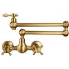 Generic Rubinetto pieghevole in ottone antico con montaggio a parete per acqua calda e fredda con braccio oscillante a doppio giunto per cucina e bar, design salvaspazio durevole ed elegante