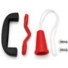 FERROELETTRA Kit Maniglia Basculante Universale, 105 mm, Corda e Viteria | Maniglia esterna 124 x 40 x 21 mm, interasse 105 mm, tirante interno con corda sostituibile e viteria inclusa