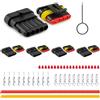 JRready ST6481-05-04 Set di connettori automobilistici impermeabili, spina per cavo a 5 pin maschio e femmina per cablaggio auto camion moto barca, 18-16AWG, 4 set