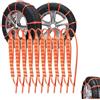 KARELLS Catene da Neve per Auto, Antiscivolo - Fasce di Emergenza e Sicurezza Regolabili con Sistema Anti Slittamento per Pneumatici, 10pcs