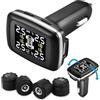 FIRE BULL Sistema di controllo della pressione degli pneumatici, monitor TPMS wireless, con 4 sensori esterni, angolo di visione regolabile, presa accendisigari e porta di ricarica USB