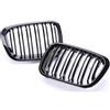 Nqimgv Anteriore Griglia Radiatore Grill Per BMW E46 Serie 3 2 Porte Coupé Cabriolet Per M3 Pre-Facefit Griglia A Doppio Rene Colore Carbonio A Doppia Stecca Nero Lucido
