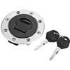 SIXRUN Adatto per Tappo Serbatoio Carburante Moto con Design Antigraffio per GSXR 600 750 1000 K1 2000-2003, Nero Metallico, Adatto per Modelli GSX-R, 4,3, 1 Set di Chiavi, per Motociclisti