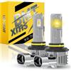BMT xms 9006 LED Lampadina, 20000LM 400% Più luminosità Giallo ambra 3000K HB4 fendinebbia a LED, dimensioni mini 1:1 Plug and Play, 2 Pezzi