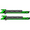 Pure Print Cut Z1000SX Set di 2 adesivi per moto - 15 x 2,5 cm - Adesivi in vinile di alta qualità adatti per Kawasaki Z1000SX - Resistente alle intemperie e ai raggi UV (verde)