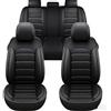 FIENZA Set Completo Coprisedili per Foton Tunland Midi GT IM6 IM8 IX5 IX7 F9SUV G9SUV G5 G7 G9 V3 V5 5 Posti Anteriori E Posteriori,Coprisedili Auto Traspirante in PU Pelle Resistente Protezioni Sedili(Nero)