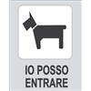 Altro Targhetta adesiva "Io posso entrare" cani in propilene metallizzato 8 x 10 cm