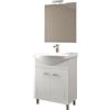 - Mobile bagno base lavabo a terra 65 cm bianco con specchio