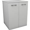 - Mobile bagno a terra coprilavatrice con 2 ante 70x63x89 cm effetto bianco