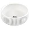 - Lavabo tondo da appoggio Plissè Ø 40 cm bianco sporco
