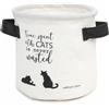 - Contenitore bagno Cats in cotone bianco