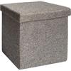 JBY Creation Pouf contenitore pieghevole tessuto grigio scuro 38x38 cm
