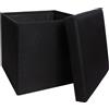 JBY Creation Pouf contenitore Nanou 38x38x38 cm nero